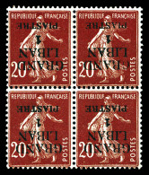 ** N°5a/c, 1 Pi Sur 20c Lilas-brun: Surcharge Renversée Dont 'G' Maigre * En Bloc De 4. TB  Qualité: **  Cote: 282 Euros - Unused Stamps