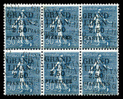 ** N°9a, 2.50 Pi Sur 50c Bleu: Double Surcharge En Bloc De 6. TB  Qualité: **  Cote: 540 Euros - Unused Stamps