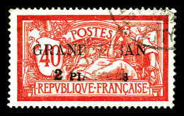 O N°10, 2 Pi Sur 40c Rouge Et Bleu: Surcharge Partielle. TB. R. (certificat)  Qualité: Oblitéré - Used Stamps