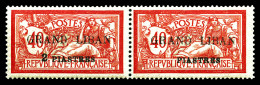 ** N°10b, 2 Pi Sur 40c Rouge Et Bleu: Sans Le Chiffre 2 Tenant à Normal *. TTB  Qualité: **  Cote: 248 Euros - Unused Stamps