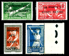 * N°18a/21a, Série JO De Paris De 1924: Les 4 Valeurs Surcharges Renversées. SUP (signés Scheller/certificat)  Qualité:  - Unused Stamps