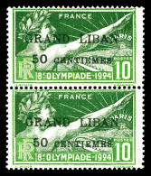 * N°18b, JO De 1924, 50c Sur 10c: 'g' Maigre Tenant à Normal. TB  Qualité: *  Cote: 345 Euros - Unused Stamps