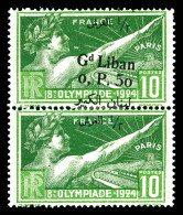 * N°45, 0 Pi 50 Sur 10c JO De Paris 1924: Surcharge Déplacée Tenant à Surcharge Arabe Partielle. SUP (signé Scheller/cer - Ungebraucht