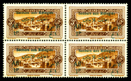 ** N°71a, 1 Pi Sur 3 Pi: Surcharge Verte En Bloc De Quatre (2ex*). TTB (certificat)  Qualité: **  Cote: 710 Euros - Unused Stamps