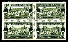 ** N°76c, 4 Pi Sur 0 Pi 25 Vert-noir: Double Surcharge Dont 1 Renversée En Bloc De 4 (1ex*). TTB  Qualité: **  Cote: 945 - Unused Stamps