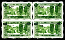 ** N°82, 20 Pi Sur 1 Pi 25 Vert: Exemplaire Sans 'P' Tenant à Normaux En Bloc De Quatre (2ex*). TB  Qualité: ** - Unused Stamps