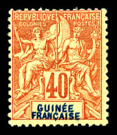 * N°10a, 40c Rouge-orange, Double Légende (charnière Forte). TTB (signé Brun/certificat)  Qualité: *  Cote: 600 Euros - Unused Stamps
