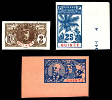 (*) N°34a, 39a Et 46a, Palmiers: Les 3 Valeurs Non Dentelés. TB (signé Brun)  Qualité: (*)  Cote: 465 Euros - Unused Stamps