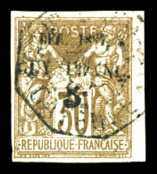 O N°7, 5c Sur 30c De 1877, Bdf. SUP. R. (signé Brun/certificat)  Qualité: Oblitéré  Cote: 1900 Euros - Oblitérés