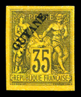 (*) N°12, 35c Violet-noir Sur Jaune, Quatre Belles Marges. SUPERBE. R.R. (signé Brun/certificat)  Qualité: (*)  Cote: 37 - Nuevos