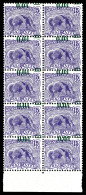 ** N°93d, 4c Sur 15c Violet: Surcharge Déplacée, Valeur Non Barrée Sur Bloc De 10 Exemplaires. TTB (certificat)  Qualité - Unused Stamps