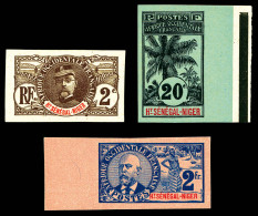 (*) N°2a, 7a Et 16a: 2c Brun, 20c Noir Et Bleu-gris Et 2f Bleu Et Rose, Non Dentelés, TTB. (signés Brun/certificat)  Qua - Unused Stamps