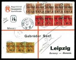 O N°33 X 5ex, N°36 X4 Ex Et 38 X 3 Ex Obl HOI HAI CHINE Sur Lettre Recomandée Du 20 Juillet 1907 Pour LEIPZIG, Cachet De - Briefe U. Dokumente