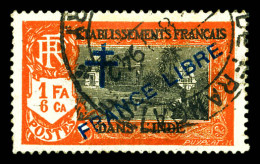 O N°162a, France-Libre. Surcharge Bleue. TB (certificat)  Qualité: Oblitéré  Cote: 350 Euros - Used Stamps