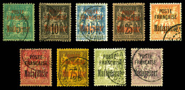 O N°14/22, Série De 1895, Les 9 Valeurs TB (signés Brun/certificat)  Qualité: Oblitéré  Cote: 590 Euros - Used Stamps