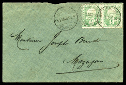 O N°51A, 5c Vert En Paire Sur Lettre Du 31 Mars 1899. TTB (certificat)  Qualité: Oblitéré - Postes Locales & Chérifiennes