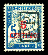 * N°18, 5c Sur 5c Bleu. SUPERBE. R. (signé Calves/certificat)  Qualité: * Cote: 1900 Euros - Used Stamps