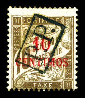 * N°19, 10c Sur 10c Brun. SUP. R.R. (signé Calves/certificat)  Qualité: *  Cote: 3300 Euros - Unused Stamps