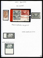 N Et O 1917 Série Monument N°63 à 79: étude Sur Pages Yvert Avec Nombreuses Variantes Y Compris Non Dentelés Et Essais D - Unused Stamps