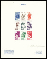 (*) Non Emis, épreuve Collective Sur Feuillet 234x185mm Présentant 9 Exemplaires, Daté De 1946 Et Signée. SUP. R. (certi - Unused Stamps