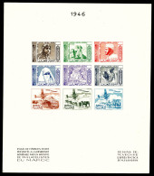 (*) Non Emis, épreuve Collective Sur Feuillet 213x185mm Composée De 6 Exemplaires Poste Et 3 Exemplaires De PA, Par M. V - Unused Stamps