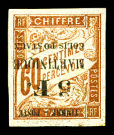 * N°60a, 5f Sur 60c Brun: Surcharge Renversée, Forte Charnière, Tirage 25 Exemplaires. TB. R.R. (signé/certificat)  Qual - Unused Stamps