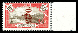 ** N°109, 25c Sur 50c Rouge, Bdf, Variété Surcharge Mal Imprimée, SUP, R (certificat)  Qualité: **  Cote: 630 Euros - Unused Stamps