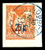 O N°7B, 25c Sur 40c Orange Bas De Feuille Obl Càd Du 30.09.89 Sur Son Support. SUP. R.R. (signé Calves/certificat)  Qual - Used Stamps
