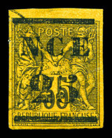 O N°4, 25 Sur 35c Violet-noir S Jaune. TB (signé Calves)  Qualité: Oblitéré  Cote: 400 Euros - Used Stamps