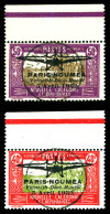 O N°1/2, 40c Rouge Et Olive Et 50c Lilas Et Sépia, La Paire Bdf, TTB (signée Brun/Calves/certificat)  Qualité: Oblitéré  - Unused Stamps