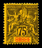 * N°43a, Double Obock, TTB (certificat)  Qualité: *  Cote: 600 Euros - Unused Stamps