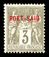 ** N°3A, 3c Gris, Fraîcheur Postale. SUP (certificat)  Qualité: **  Cote: 500 Euros - Unused Stamps