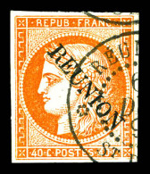 O N°11a, 40c Orange: REUNION Sans Accent Sur Le ''E''. SUP. R. (certificat)  Qualité: Oblitéré  Cote: 3500 Euros - Used Stamps