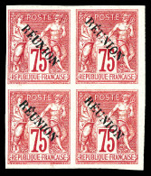 * N°15, 75c Carmin Avec Accent Sur Le E En Bloc De 4, Belles Marges. SUPERBE. R.R. Signé Brun (certificats)  Qualité: *  - Unused Stamps