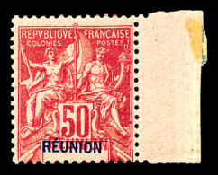 ** N°42a, Légende Double En BLEU Et ROUGE, Bord De Feuille. SUP. R. (signé Scheller/certificat)  Qualité: **  Cote: 1440 - Unused Stamps