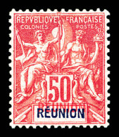 (*) N°42a, Légende Double En BLEU Et ROUGE, Très Bon Centrage. TTB. R. (signé Brun/certificat)  Qualité: (*)  Cote: 720  - Unused Stamps