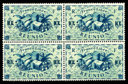 ** N°234a, 10c Bleu, Double Impression De La Valeur En Bloc De Quatre. SUP (certificat)  Qualité: **  Cote: 1200 Euros - Unused Stamps