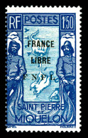 * N°288, 1F 50 Bleu Et Bleu-pâle Surchargé. TTB (signé Brun/certificat)  Qualité: *  Cote: 820 Euros - Unused Stamps