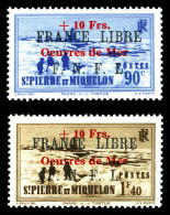 ** N°311A/B, Paire Surchargée 'Oeuvres De Mer'. TTB (signé Brun/certificat)  Qualité: **  Cote: 830 Euros - Unused Stamps