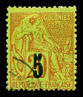 O N°1, 5 Sur 20c Brique Sur Vert, TB (signé Calves)  Qualité: Oblitéré  Cote: 260 Euros - Used Stamps