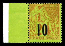 ** N°4A, 10 Sur 20c Brique Sur Vert TYPE II, Bord De Feuille Latéral. SUP. R. (certificats)  Qualité: **  Cote: 1750 Eur - Unused Stamps