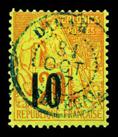 O N°4A, 10 Sur 20c Brique Sur Vert TYPE II Obl Càd Du 31.10.97. SUP. R. (signé/certificat)  Qualité: Oblitéré  Cote: 100 - Used Stamps