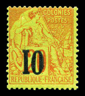 ** N°4H, 10 Sur 20c Brique Sur Vert TYPE IX, Position 113 Du Panneau, Fraîcheur Postale. SUPERBE. R. (certificats)  Qual - Unused Stamps