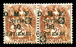 * N°49Ba, 50c Sur 2c: Double Fleuron Noir Tenant à Normal. TTB  Qualité: * - Unused Stamps