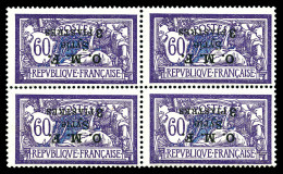 ** N°70a, 3 Pi Sur 60c Violet Et Bleu: Surcharge Renversée En Bloc De Quatre. SUP (signé Brun)  Qualité: **  Cote: 460 E - Unused Stamps