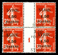 ** N°132c, 1 Pi 50 Sur 30 Rouge: Double Surcharge En Bloc De Quatre Millésime '1' (2ex*). TTB  Qualité: **  Cote: 330 Eu - Unused Stamps