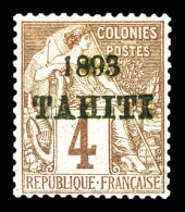 * N°21, 4c Lilas-brun Sur Gris, Très Bon Centrage, Tirage 200 Exemplaires, RARE ET SUPERBE (signé Calves/Brun/certificat - Unused Stamps