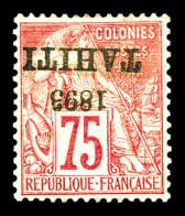 * N°29b, 75c Rose: Surcharge Renversée. SUP (certificat)  Qualité: *  Cote: 600 Euros - Unused Stamps