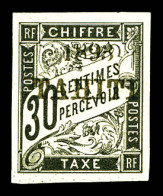 * Taxe N°22, 30c Noir, SUP (signé Calves/certificat)  Qualité: *  Cote: 750 Euros - Unused Stamps