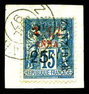 O N°34d, 2 1/2 Et 25c Sur 1 1/2 A. TYPE IV Sur Son Support, SUP (signé Brun/certificat)  Qualité: Oblitéré  Cote: 1300 E - Used Stamps